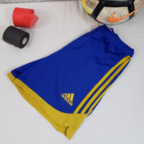 Unisex Blue & Yellow Climalite Adidas Shorts - Picture 4 of 7